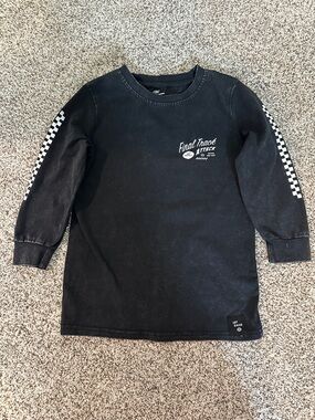 Little Rad Things - Long-Sleeve Graphic Tee with Checkerboard Sleeves - 3T